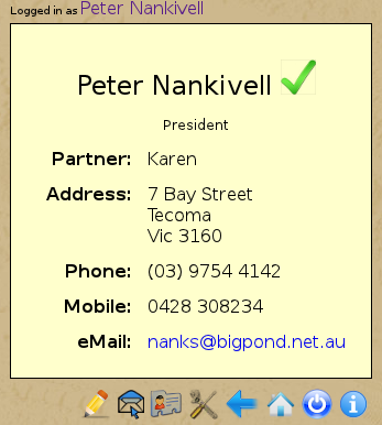 Personal particulars page